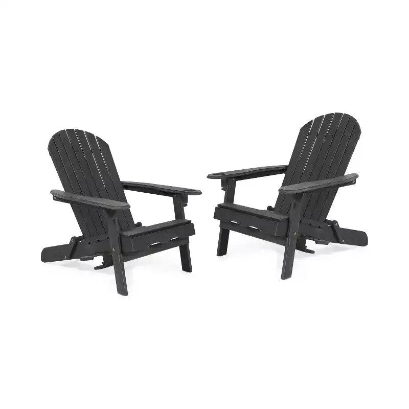 Christopher Knight Home Kandyce Sedia pieghevole Adirondack da esterno in legno di acacia con portabicchieri (set da 2)