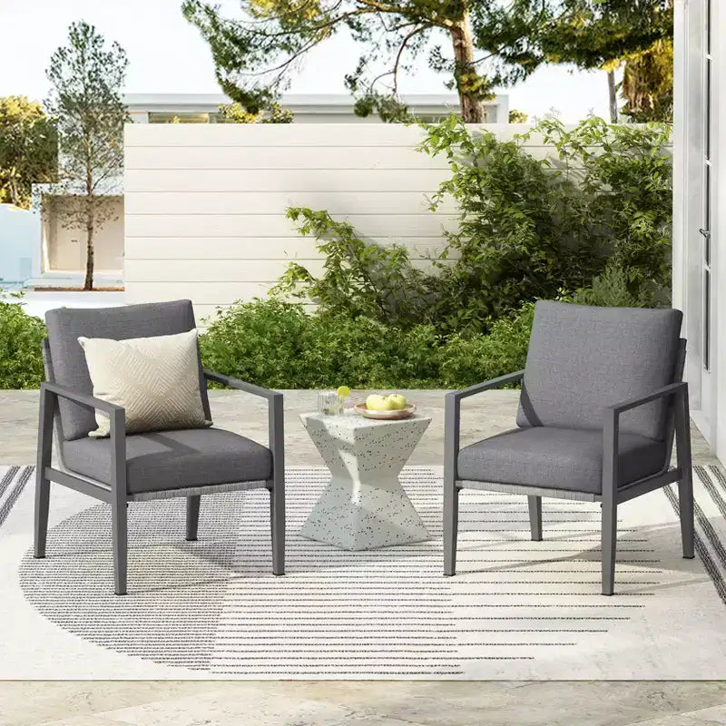 Christopher Knight Home Riley Outdoor Rope and Aluminum Upholstered Club Chair (Set of 2)