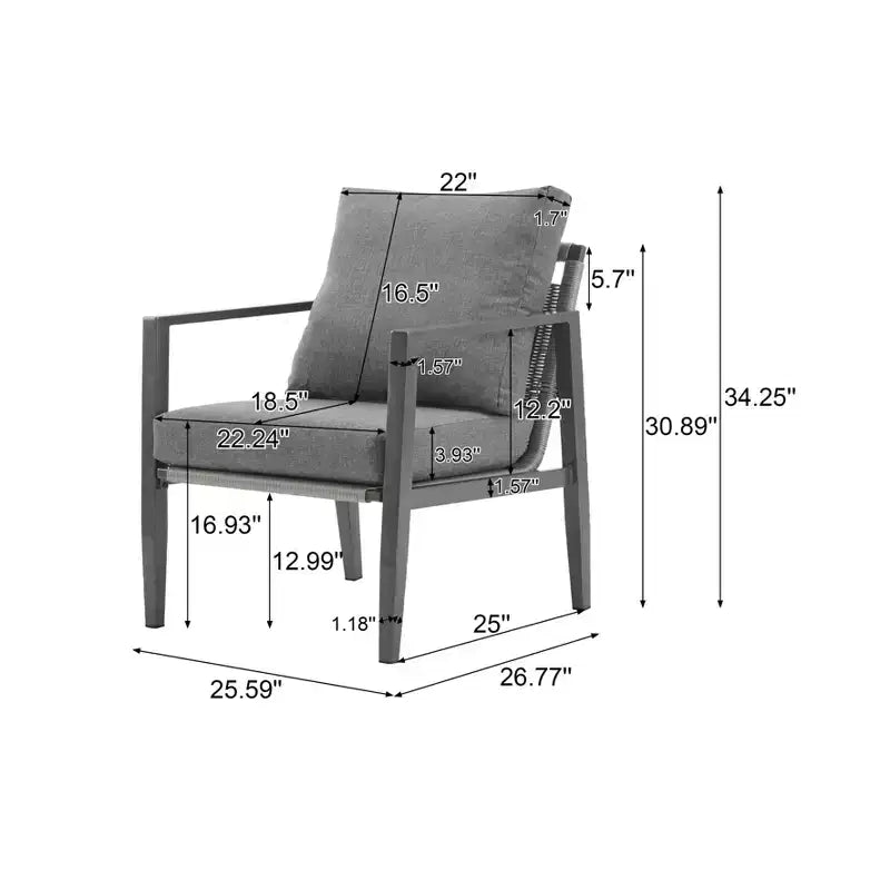 Christopher Knight Home Riley Outdoor Rope and Aluminum Upholstered Club Chair (Set of 2)