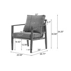 Christopher Knight Home Riley Outdoor Rope and Aluminum Upholstered Club Chair (Set of 2)