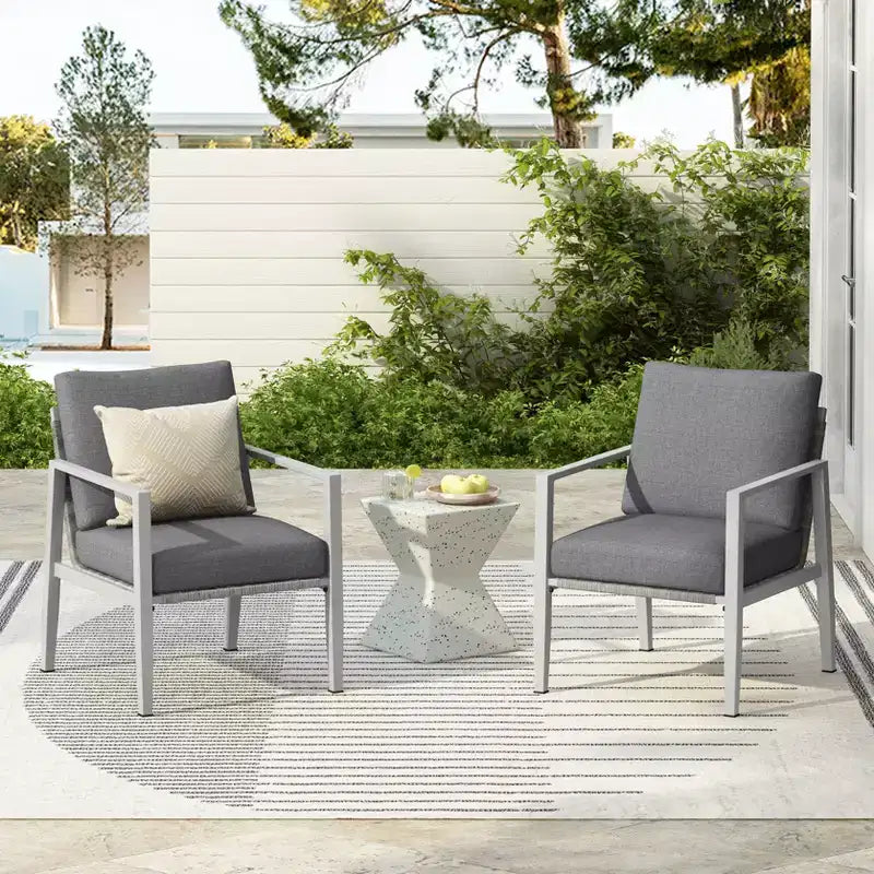 Christopher Knight Home Riley Outdoor Rope and Aluminum Upholstered Club Chair (Set of 2)