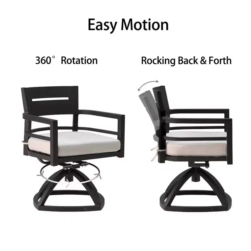 Christopher Knight Home Olivia Modern Aluminum Stable Base Swivel Chairs with Removable Sunbrella Cushions ( Set of 2)