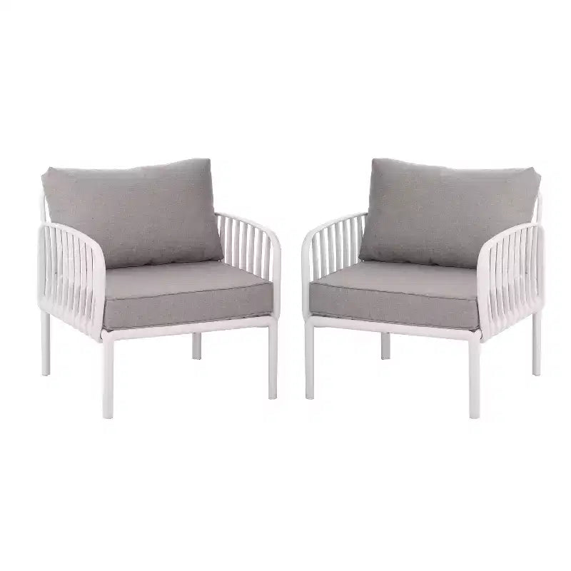 Christopher Knight Home Hester, set di 2 poltrone da esterno in polipropilene imbottite