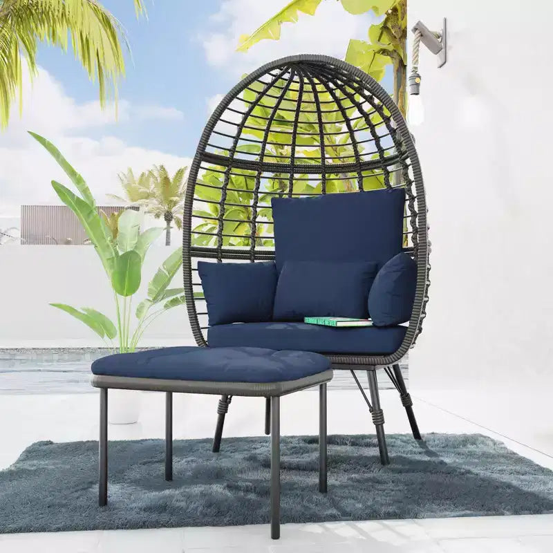 UPTIOT Wicker Outdoor Lounge Chair with Cushions