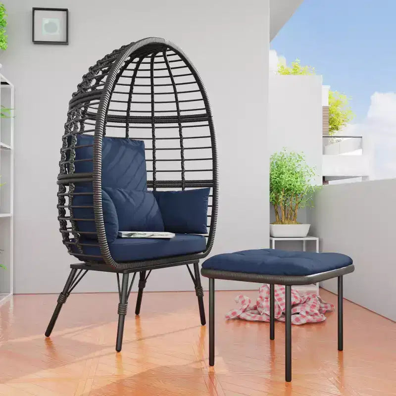 UPTIOT Wicker Outdoor Lounge Chair with Cushions