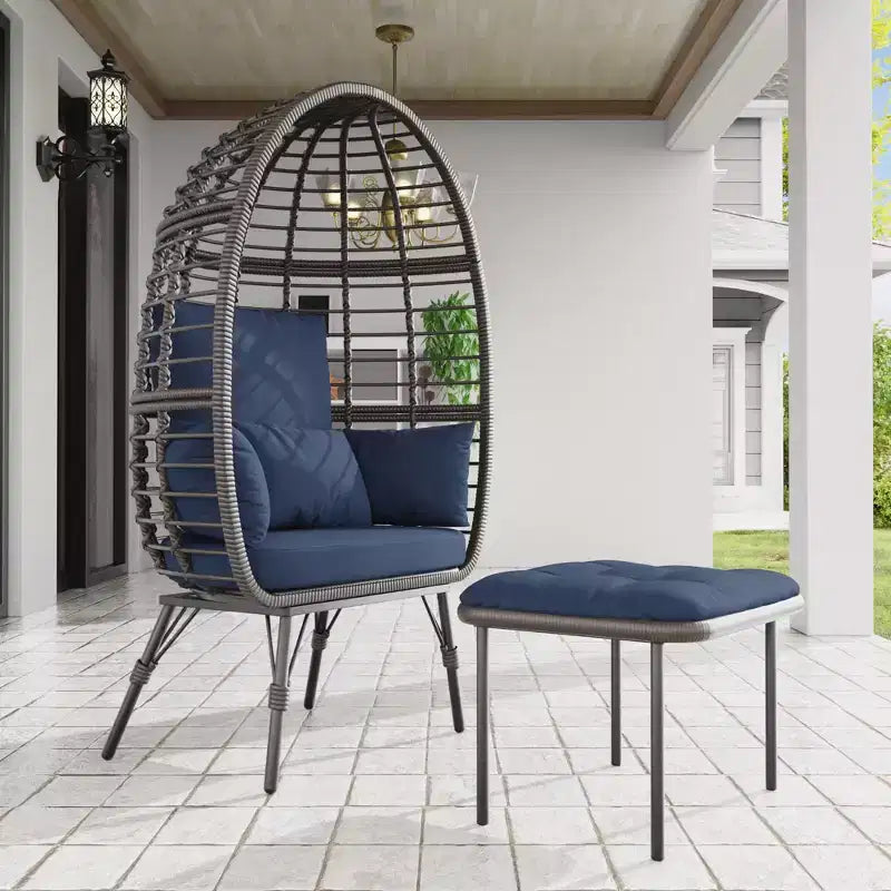 UPTIOT Wicker Outdoor Lounge Chair with Cushions