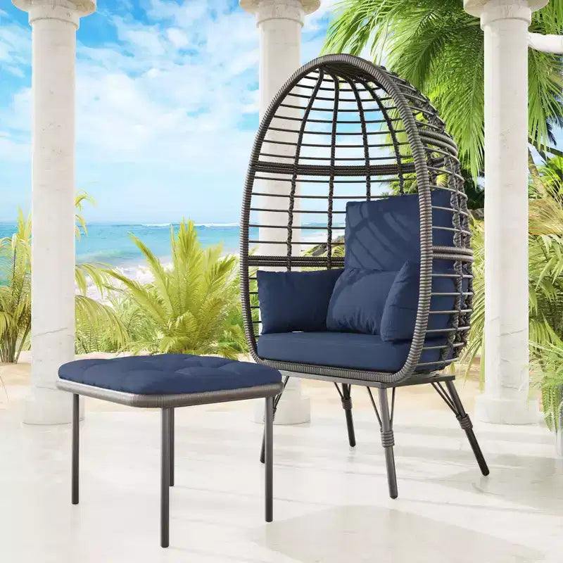 UPTIOT Wicker Outdoor Lounge Chair with Cushions