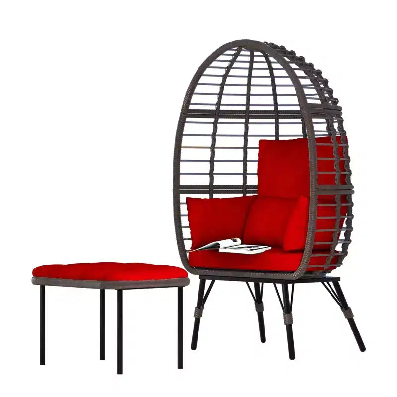 UPTIOT Wicker Outdoor Lounge Chair with Cushions