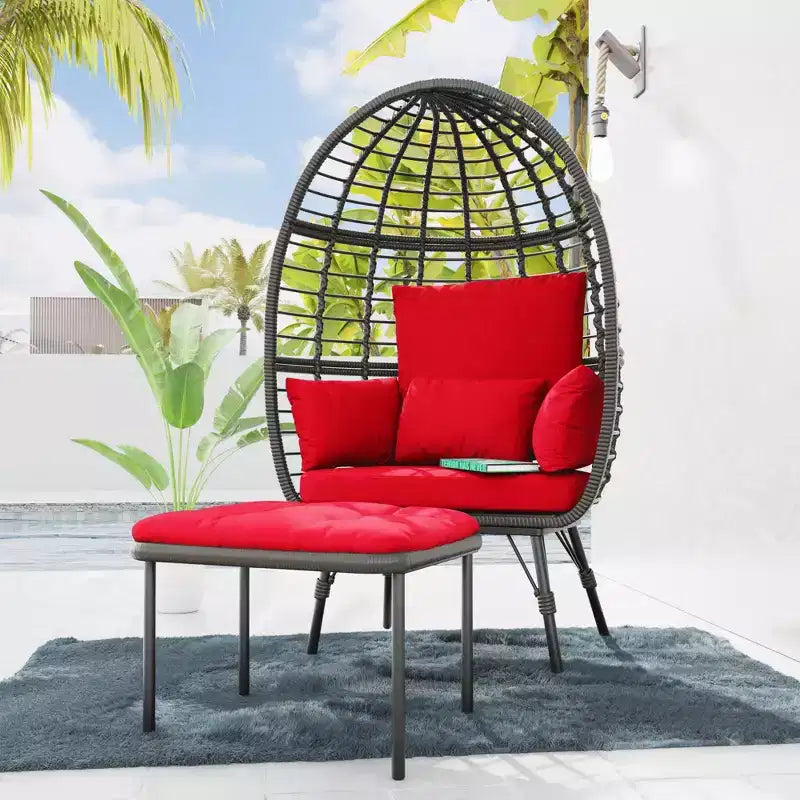 UPTIOT Wicker Outdoor Lounge Chair with Cushions