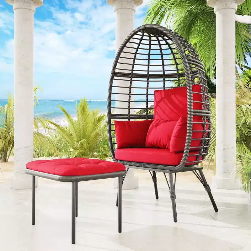 UPTIOT Wicker Outdoor Lounge Chair with Cushions