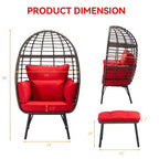 UPTIOT Wicker Outdoor Lounge Chair with Cushions
