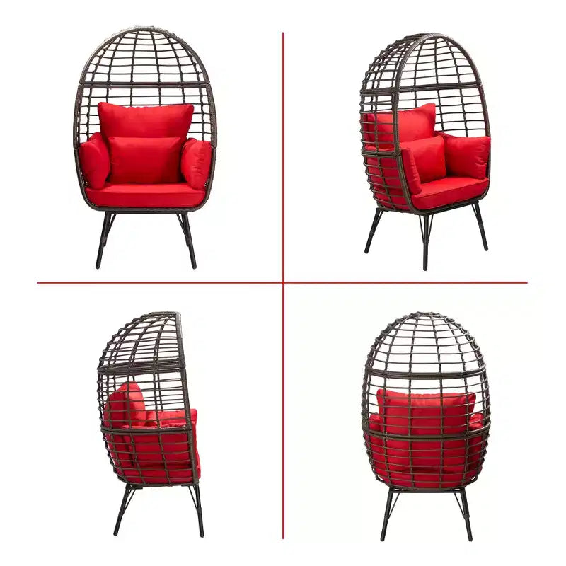 UPTIOT Wicker Outdoor Lounge Chair with Cushions
