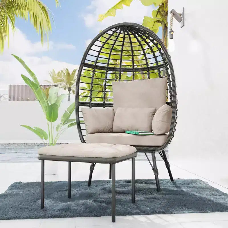 UPTIOT Wicker Outdoor Lounge Chair with Cushions