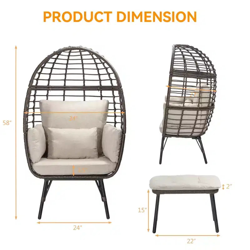UPTIOT Wicker Outdoor Lounge Chair with Cushions