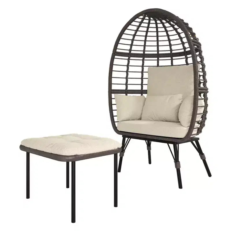 UPTIOT Wicker Outdoor Lounge Chair with Cushions