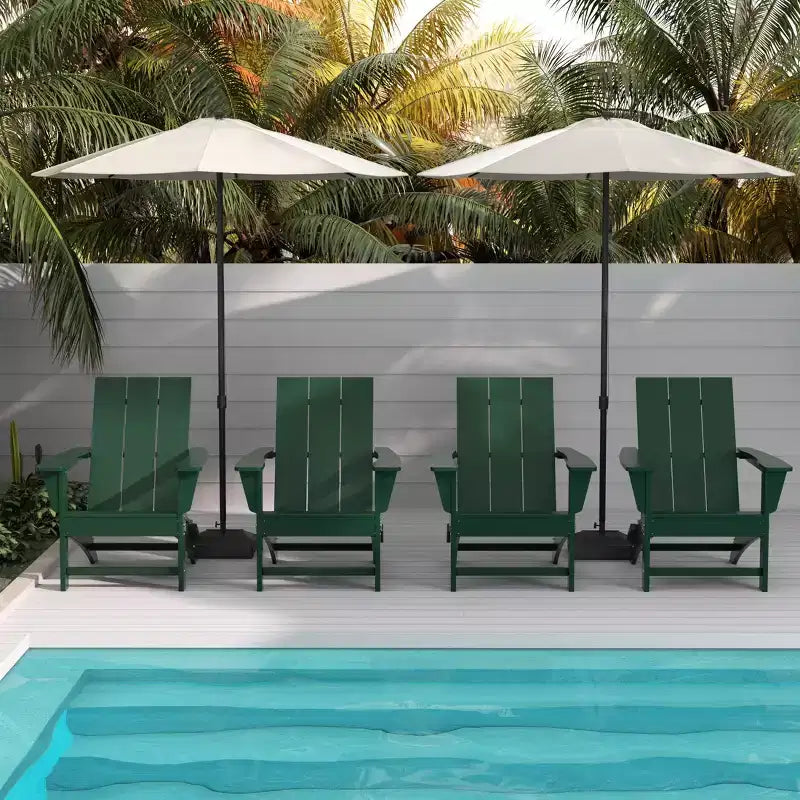 WestinTrends Ashore HDPE Folding Adirondack Chair (Set of 4)