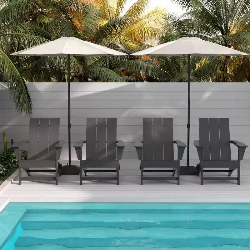WestinTrends Ashore HDPE Folding Adirondack Chair (Set of 4)