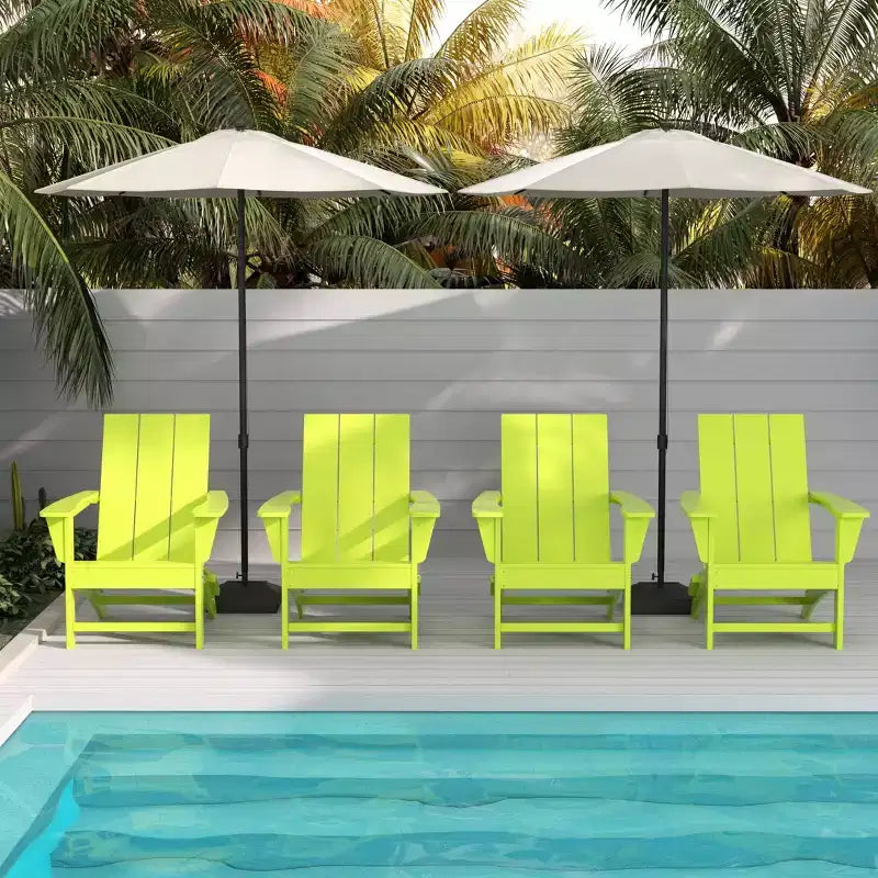 WestinTrends Ashore HDPE Folding Adirondack Chair (Set of 4)