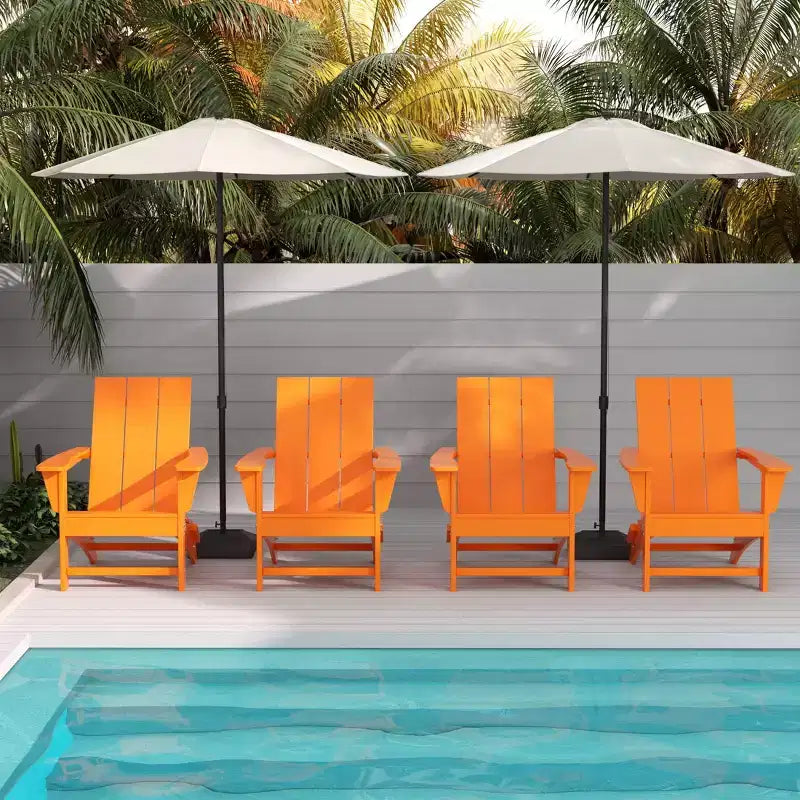 WestinTrends Ashore HDPE Folding Adirondack Chair (Set of 4)