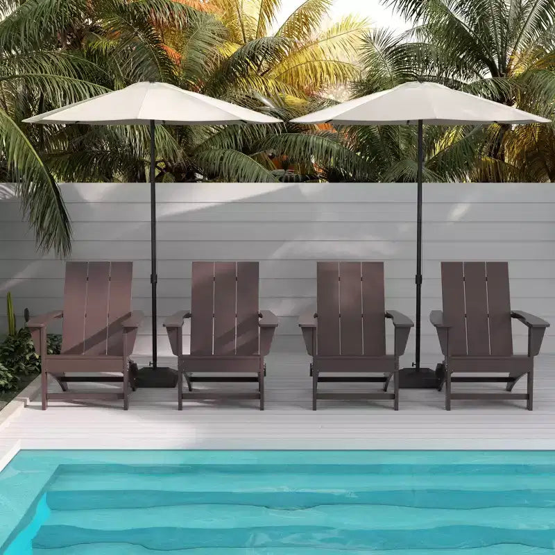 WestinTrends Ashore HDPE Folding Adirondack Chair (Set of 4)