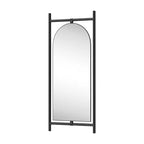 Solid Wood Ladder Embedded Arched Black Full-Length Mirror 190x80x4cm (No Stand)
