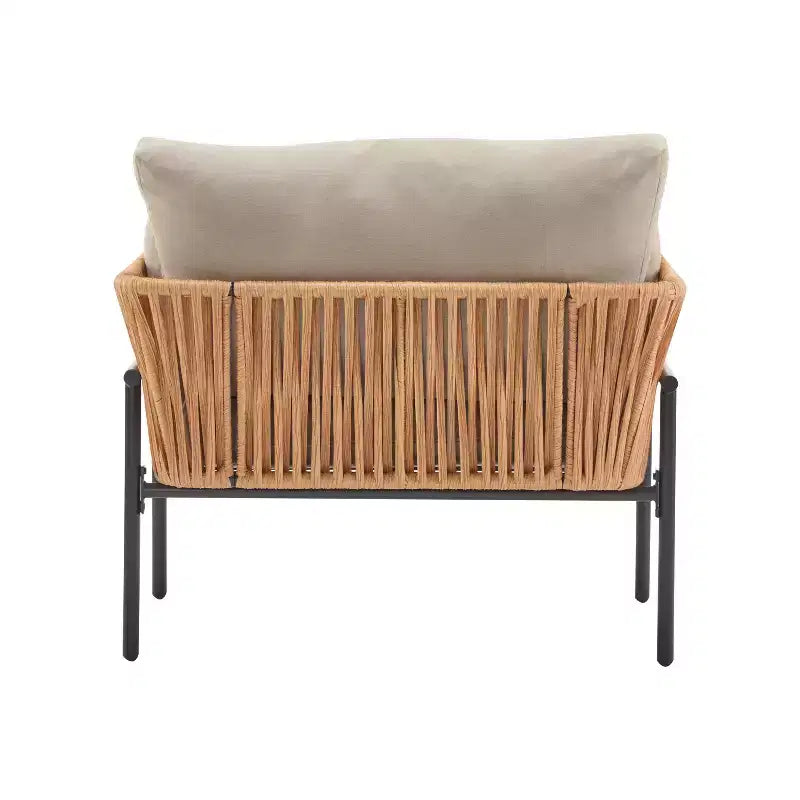 Christopher Knight Home Alma 36 Outdoor Rattan Weave Iron Club Chair with Plush Cushions (Set of 2)