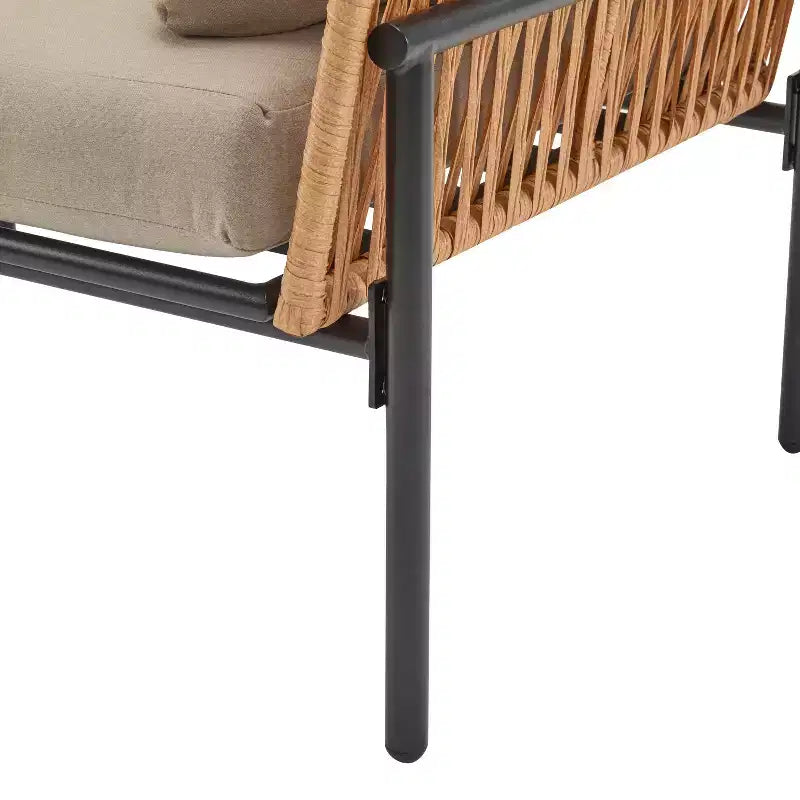 Christopher Knight Home Alma 36 Outdoor Rattan Weave Iron Club Chair with Plush Cushions (Set of 2)