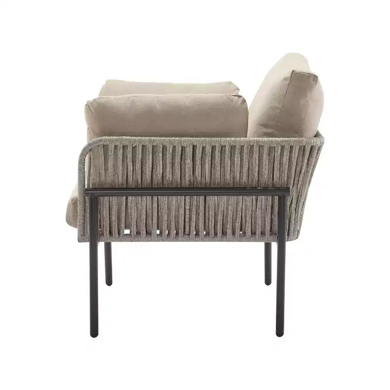 Christopher Knight Home Alma 36 Outdoor Rattan Weave Iron Club Chair with Plush Cushions (Set of 2)