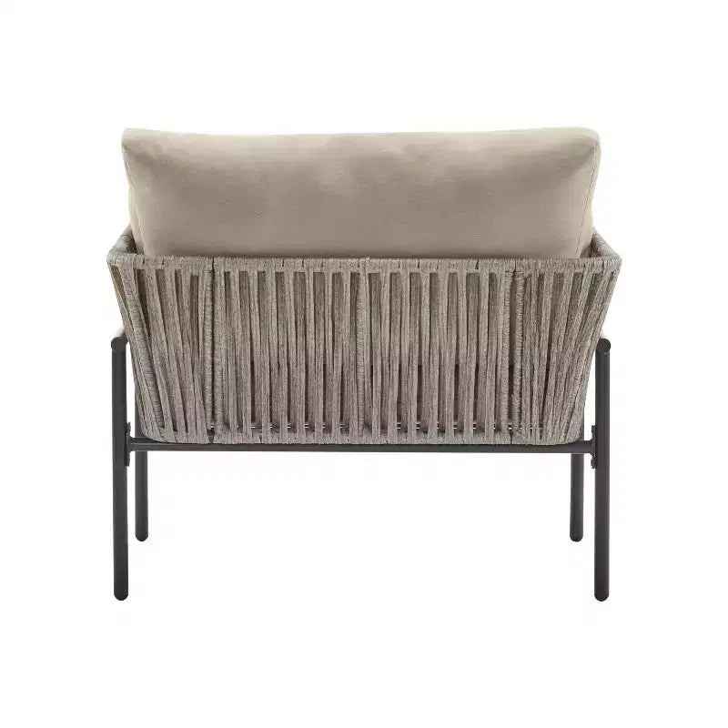 Christopher Knight Home Alma 36 Outdoor Rattan Weave Iron Club Chair with Plush Cushions (Set of 2)