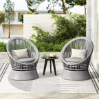 Christopher Knight Home Acheson Modern Outdoor Rattan and Iron Upholstered Accent Chair (Set of 2)