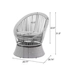 Christopher Knight Home Acheson Modern Outdoor Rattan and Iron Upholstered Accent Chair (Set of 2)
