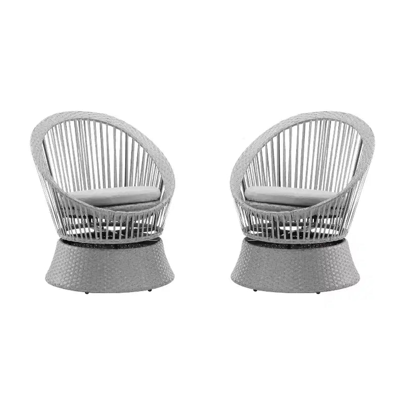 Christopher Knight Home Acheson Set di 2 sedie accentate moderne da esterno in rattan e ferro imbottite