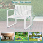 Costway Patio Chairs Set of 2/4 Weather-resistant Plastic Outdoor Armchairs White