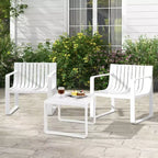 Costway Patio Chairs Set of 2/4 Weather-resistant Plastic Outdoor Armchairs White