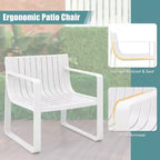 Costway Patio Chairs Set of 2/4 Weather-resistant Plastic Outdoor Armchairs White