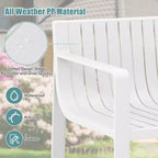 Costway Patio Chairs Set of 2/4 Weather-resistant Plastic Outdoor Armchairs White