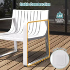 Costway Patio Chairs Set of 2/4 Weather-resistant Plastic Outdoor Armchairs White