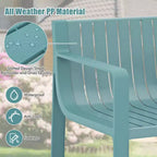 Costway Patio Chairs Set of 2/4 Weather-resistant Plastic Outdoor Armchairs Blue