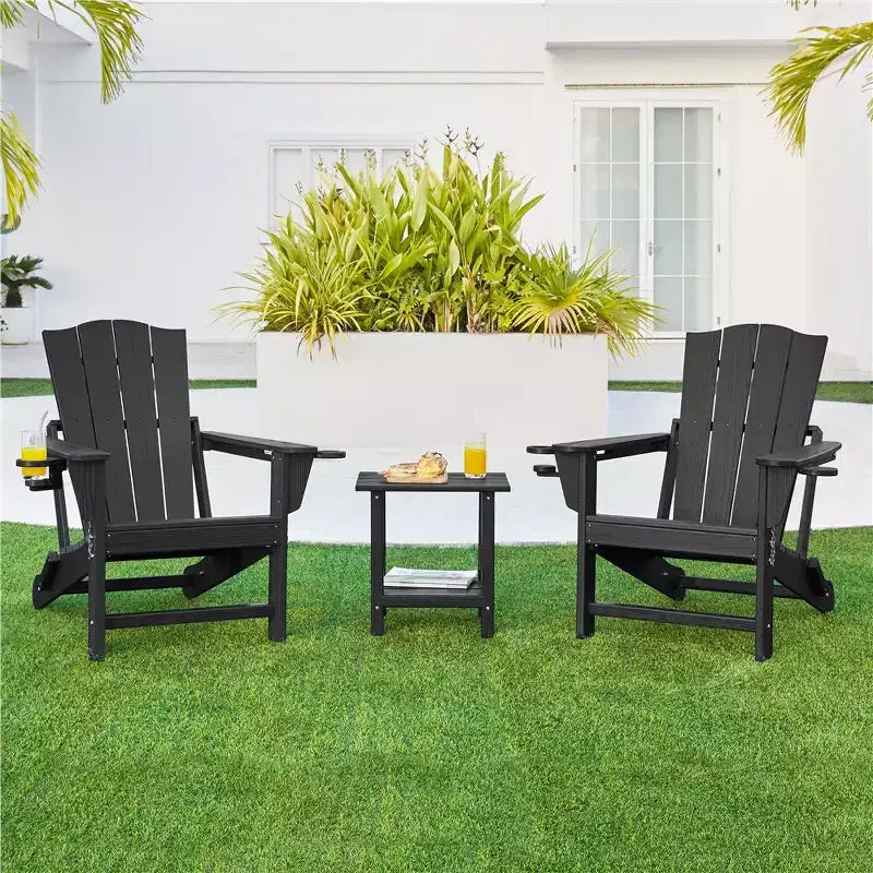 Yaheetech Folding Adirondack Chair with Cup Holder