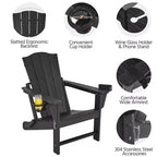 Yaheetech Folding Adirondack Chair with Cup Holder