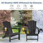 Yaheetech Folding Adirondack Chair with Cup Holder