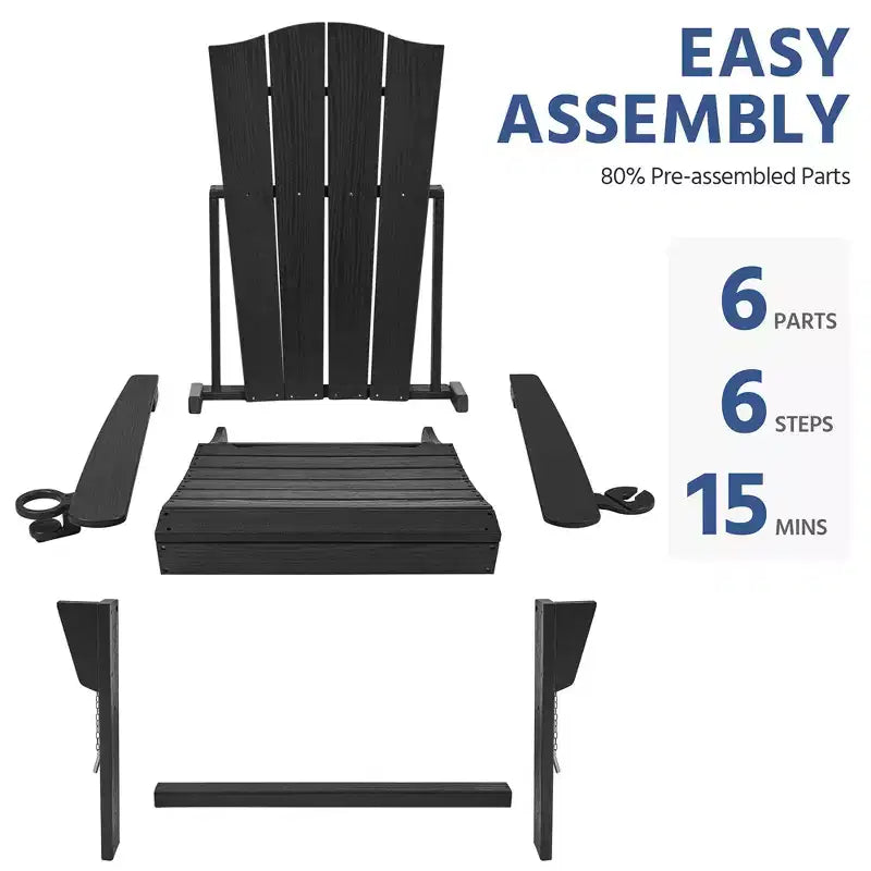 Yaheetech Folding Adirondack Chair with Cup Holder