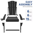 Yaheetech Folding Adirondack Chair with Cup Holder