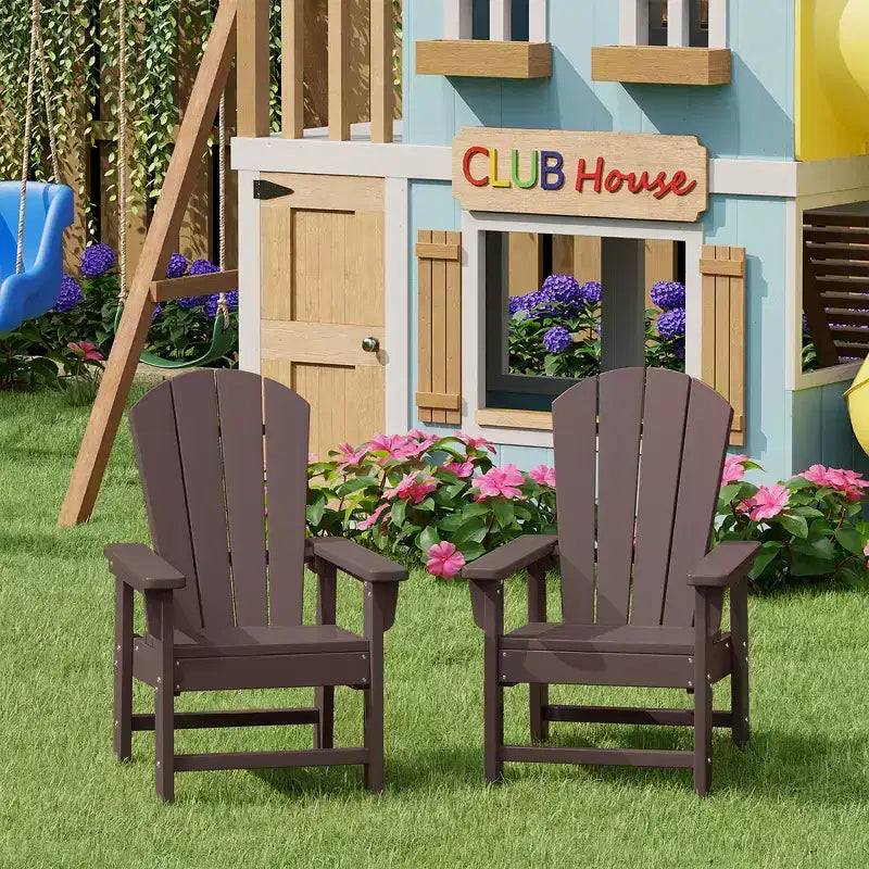 WestinTrends Malibu Kids Outdoor Adirondack Plastic Patio Chair (Set of 2)