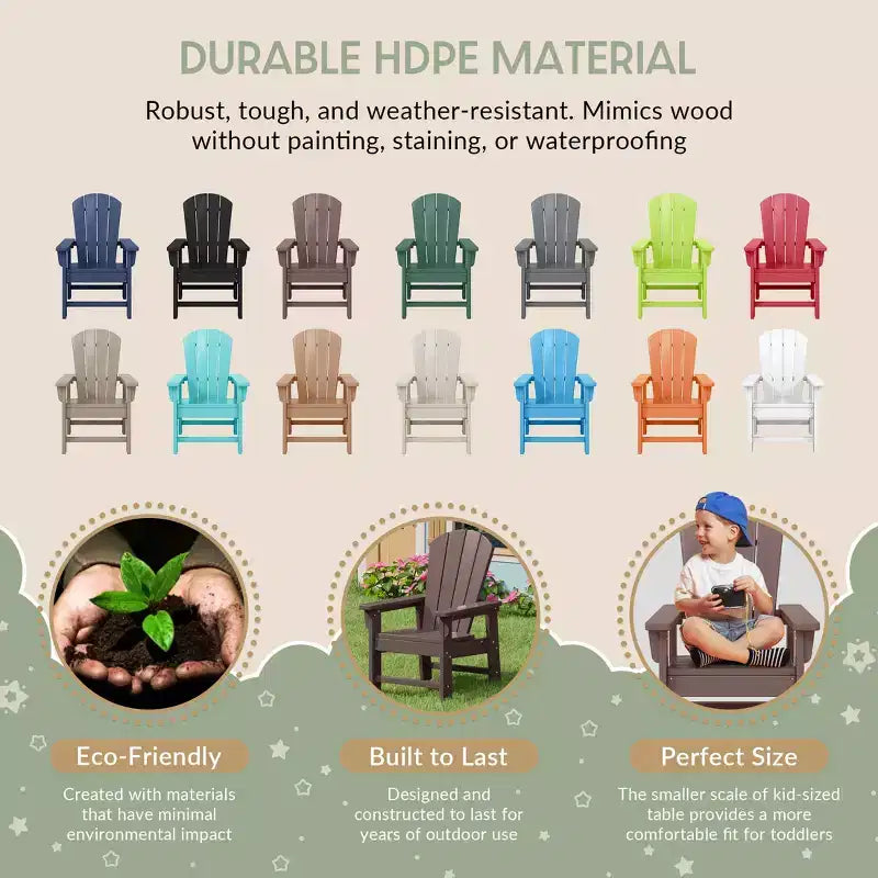 WestinTrends Malibu Kids Outdoor Adirondack Plastic Patio Chair (Set of 2)