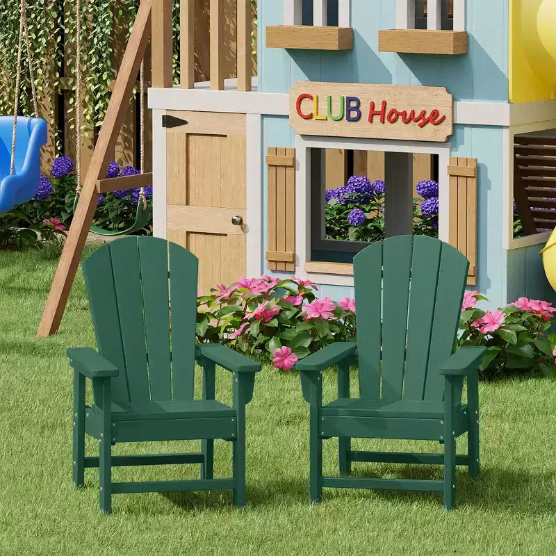 WestinTrends Malibu Kids Outdoor Adirondack Plastic Patio Chair (Set of 2)