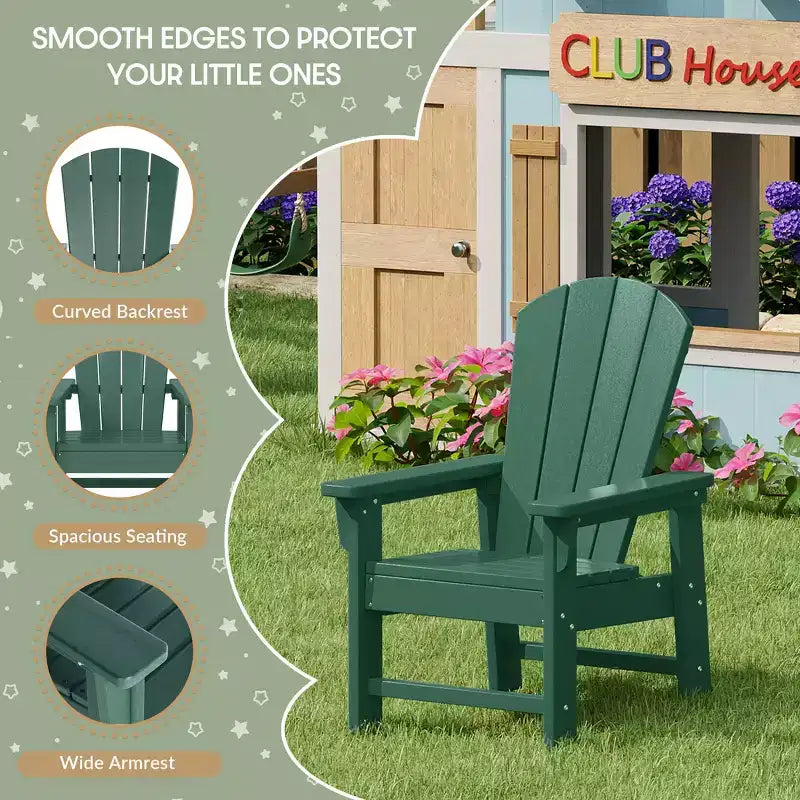 WestinTrends Malibu Kids Outdoor Adirondack Plastic Patio Chair (Set of 2)