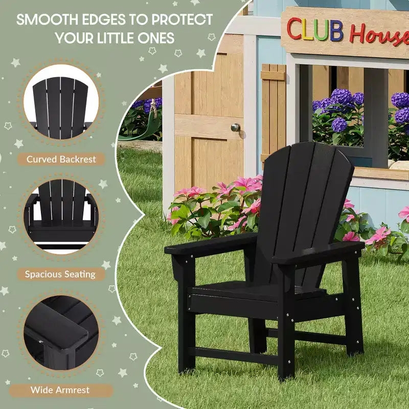 WestinTrends Malibu Kids Outdoor Adirondack Plastic Patio Chair (Set of 2)