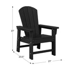 WestinTrends Malibu Sedia da Giardino per Bambini in Plastica per Esterni, Stile Adirondack (Confezione da 4)