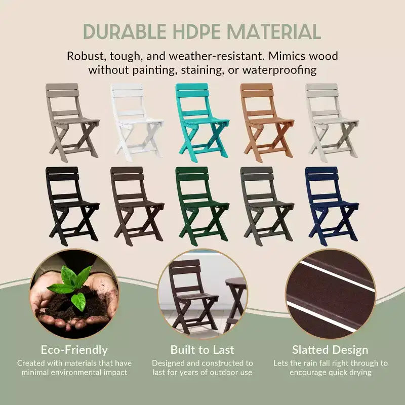 WestinTrends Malibu HDPE Sedia Pieghevole Moderna da Esterno per Patio